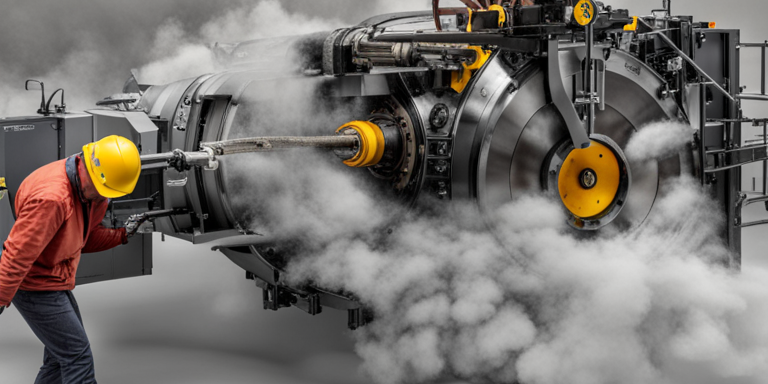 Imagen creada con IA en dreamstudio.ai para el prompt "printing machine exploding in the middle of a thunderstorm"