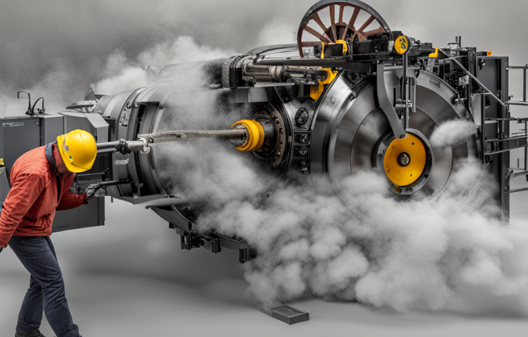 Imagen creada con IA en dreamstudio.ai para el prompt "printing machine exploding in the middle of a thunderstorm"
